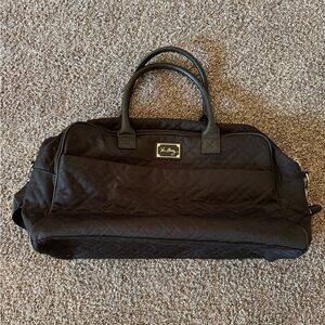 Vera Bradley black quilted weekender duffel bag
